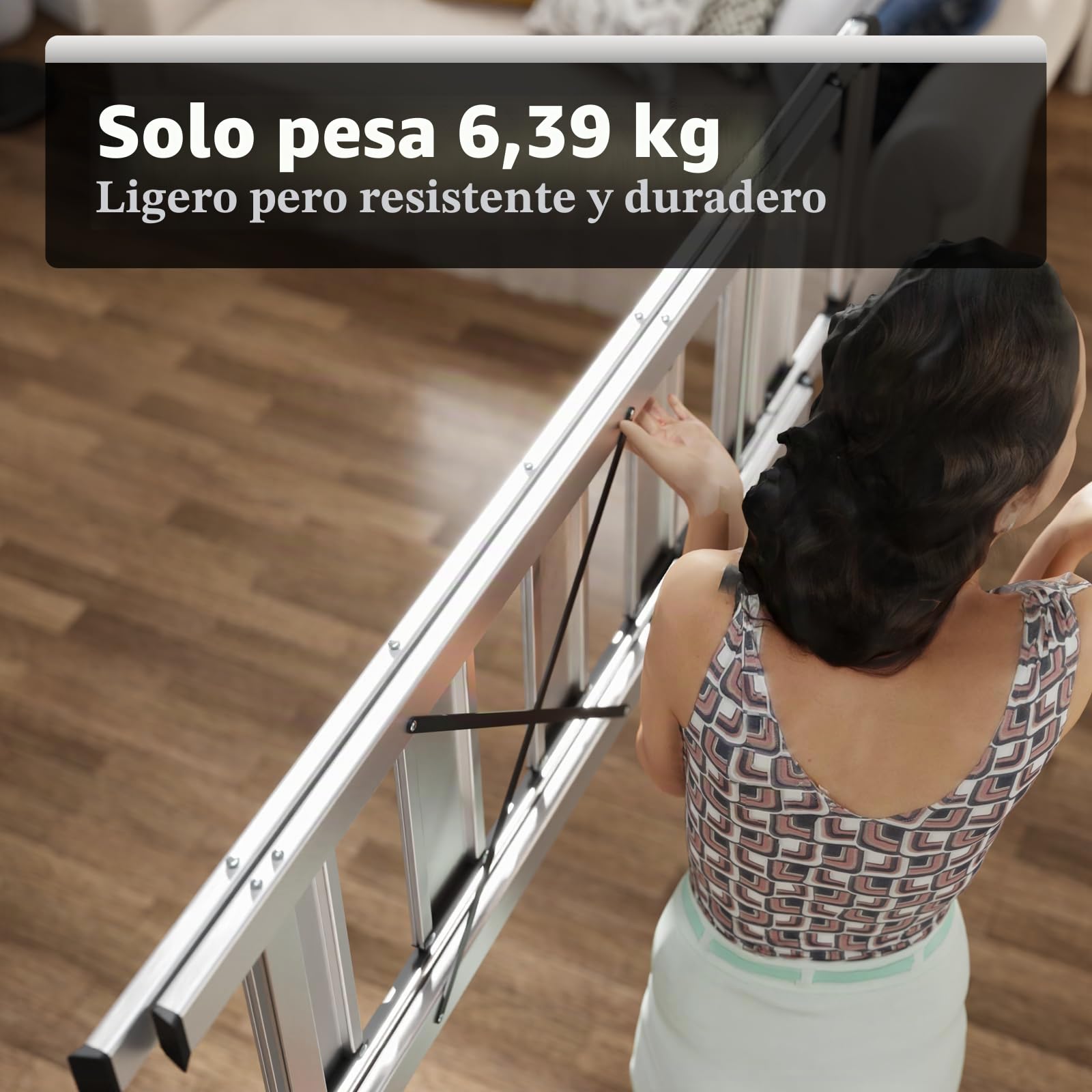 KINGRACK Escalera de Tijera 5 peldaños Plegable de Aluminio, Escalera Doméstica Estrecha con Pasamanos, Mecanismo Antiplegado, Uso Hogar Cocina Despensa Oficina, Ahorro de Espacio y Portátil, Plata