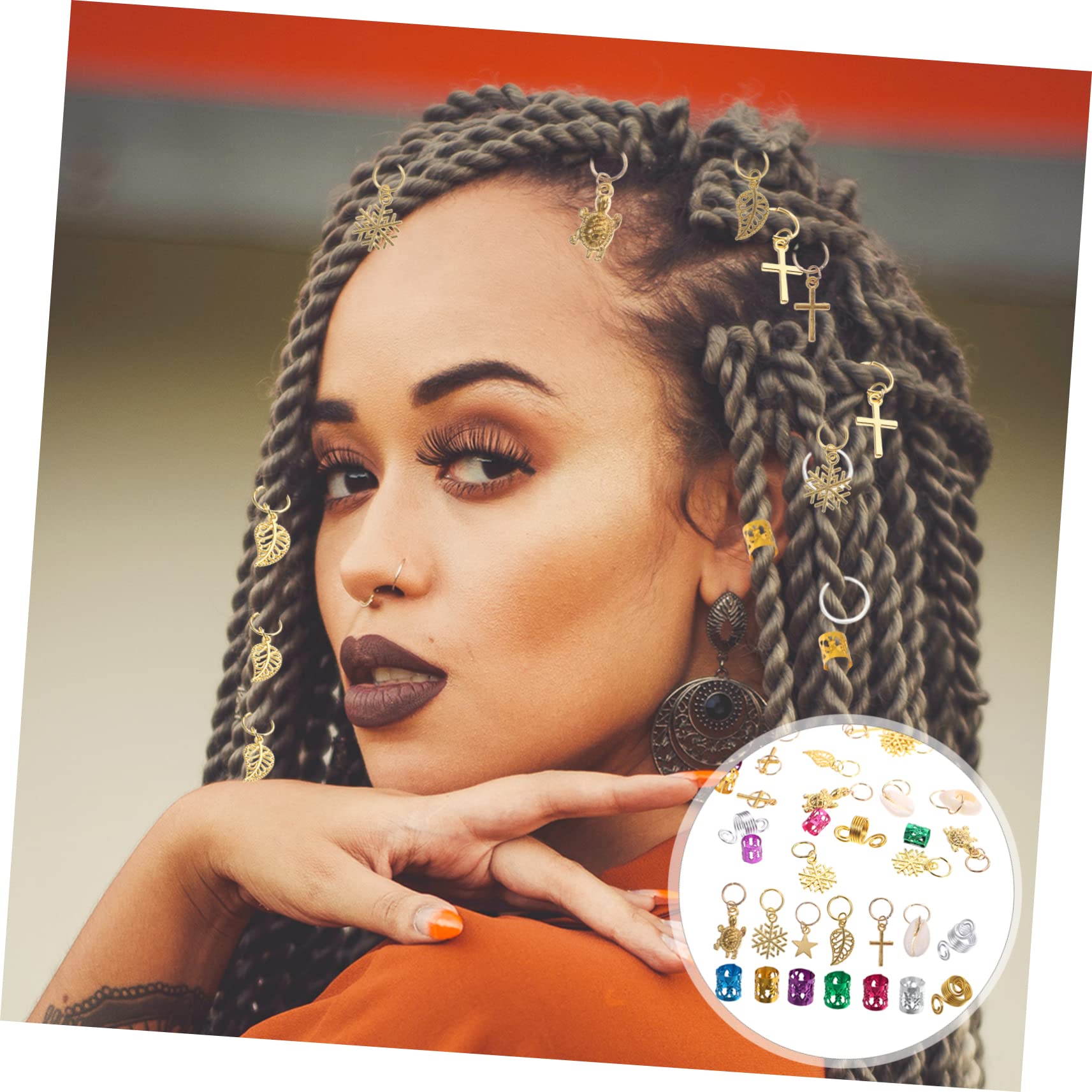 Amazon | 150個 ドレッドヘアリング ジュエリー ヘアチャームクリップ