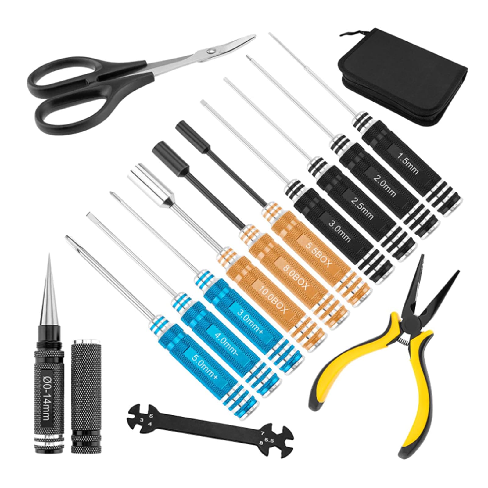Nueayms 14 Pieces Professional Grade Hex Tool Set For Helicopter Maintenance And Home Craft Projects Alloy Steel Model Maintenance Tools