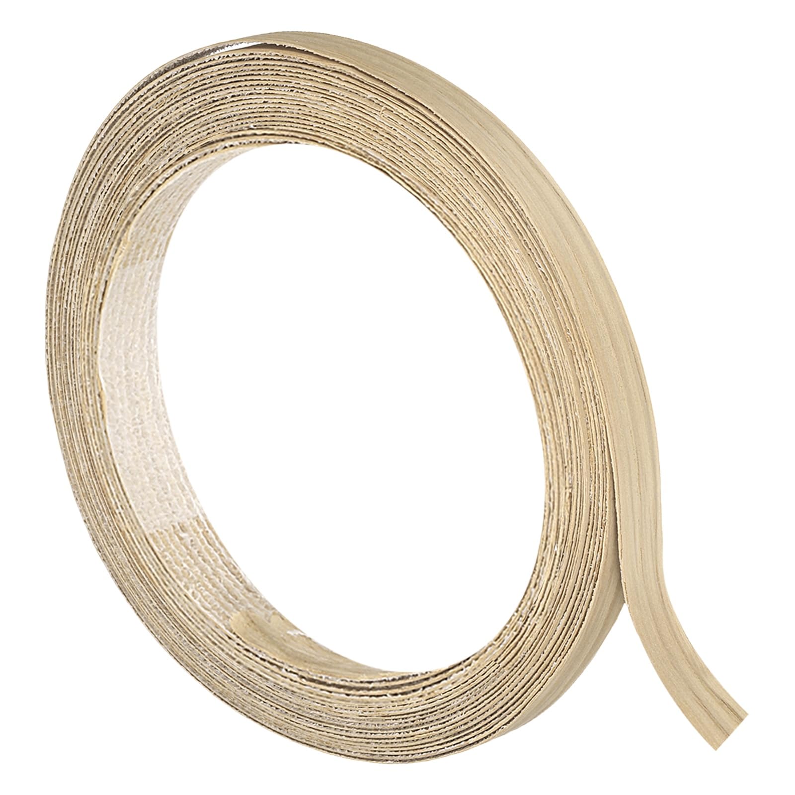 sourcing map 13mmx5m (WxL) Wood Veneer Edge Banding, Pre-Glued White Oak