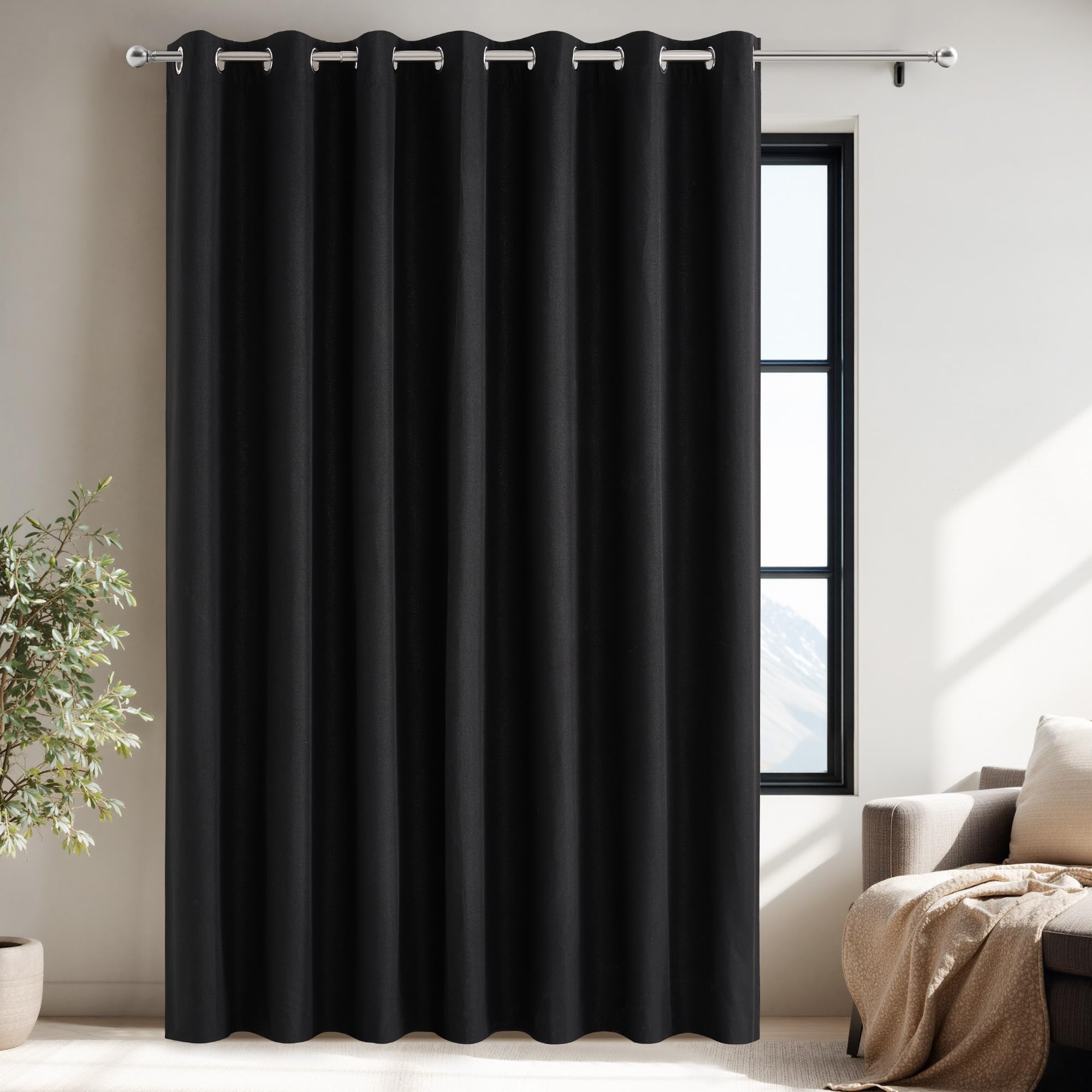 NICETOWN 100% Black Out Curtain for Patio Sliding Door, W100 x L108 in