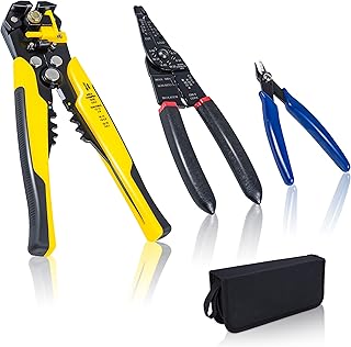 KOTTO Automatic Electrical Wire Stripper Set - Cutter and Crimping Tool - Multi-Tool with Storage Bag