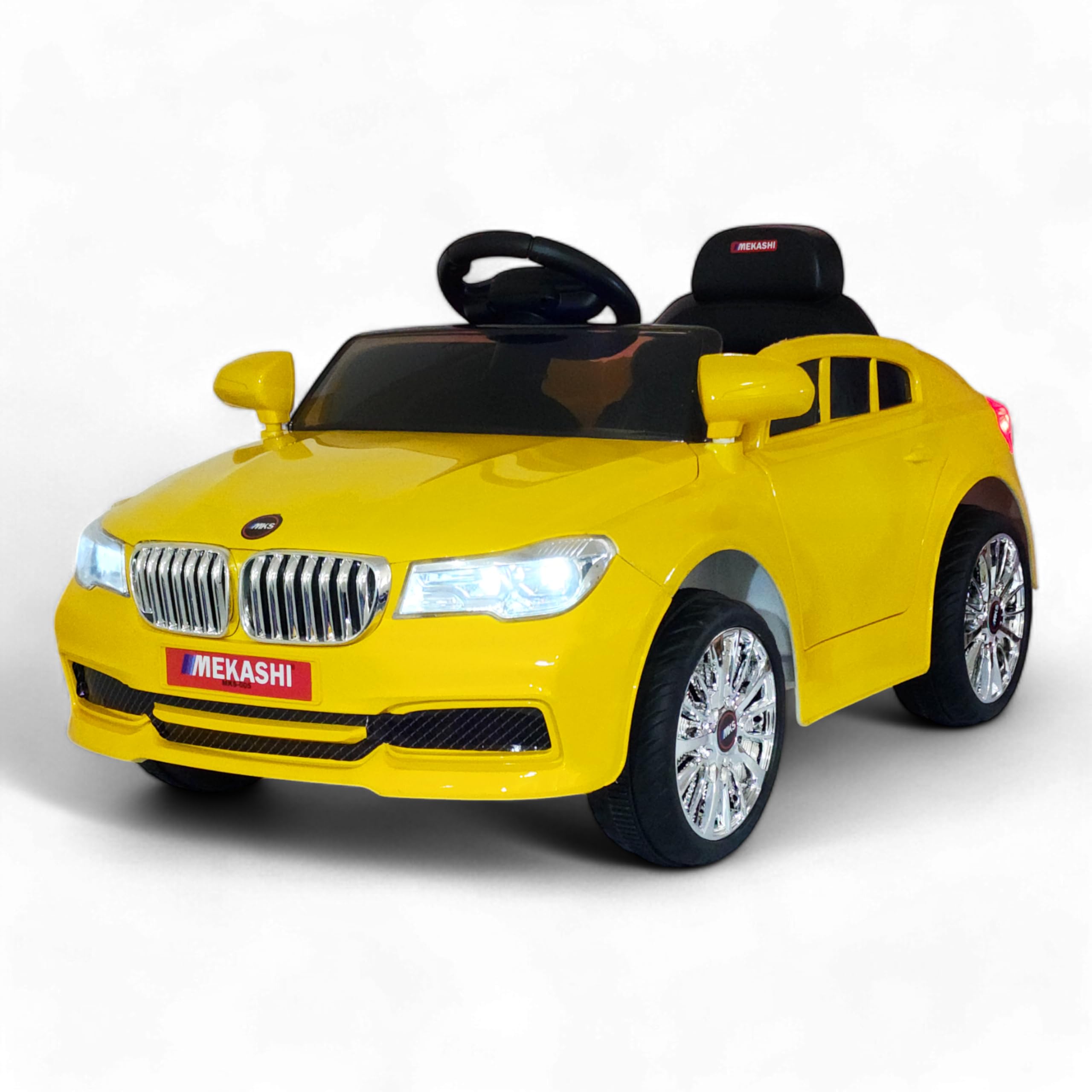 MEKASHI Electric car for Kids Age 1 to 5 Years with 12V Rechargeable Battery, Remote Control, Bluetooth Music Player, LED Lights, ISI Mark, MKS005D-Glossy Yellow-image-16