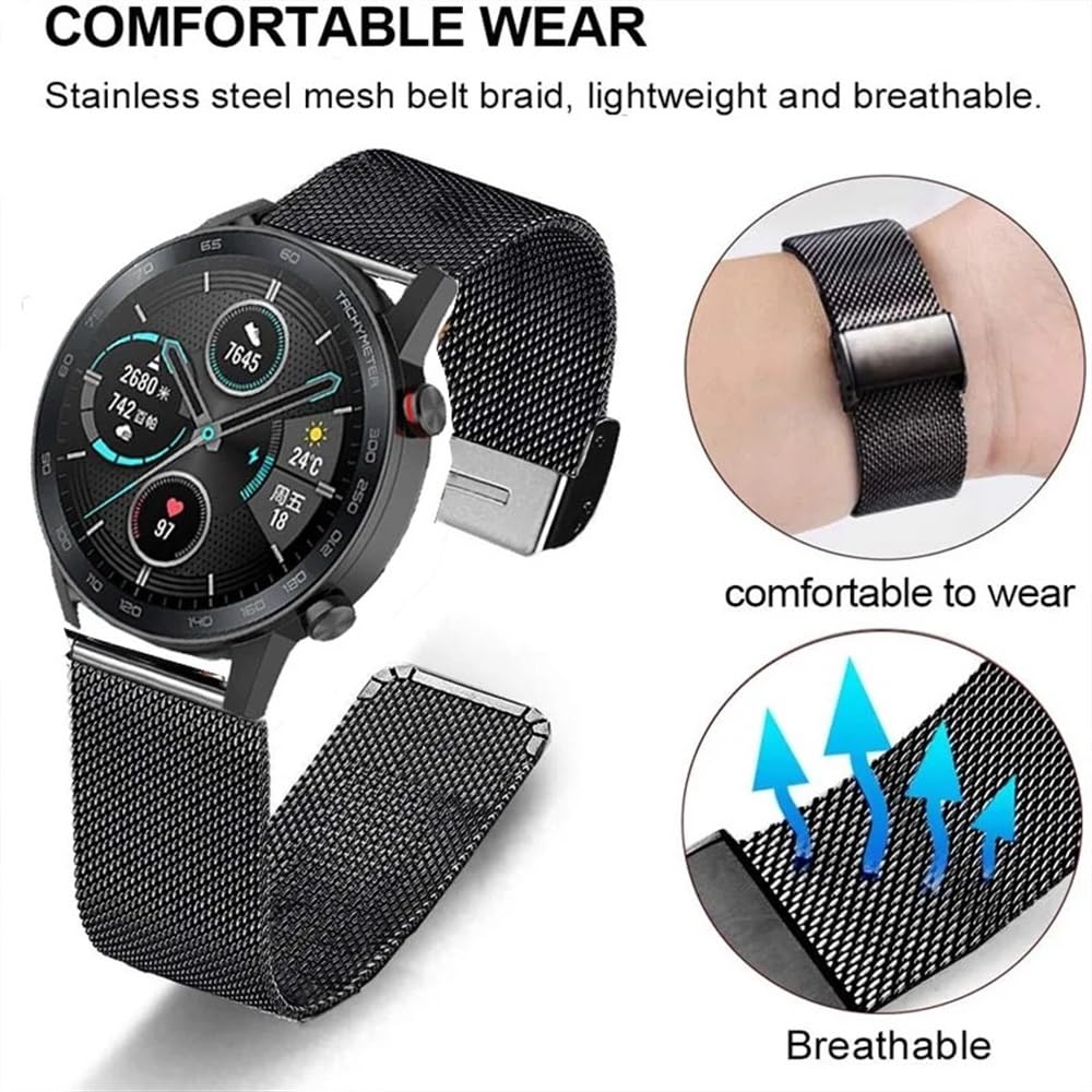 HQHYGM Correas de Reloj Banda de Repuesto de Correa de Acero Inoxidable de liberación rápida de 22 mm y 20 mm con Herramienta