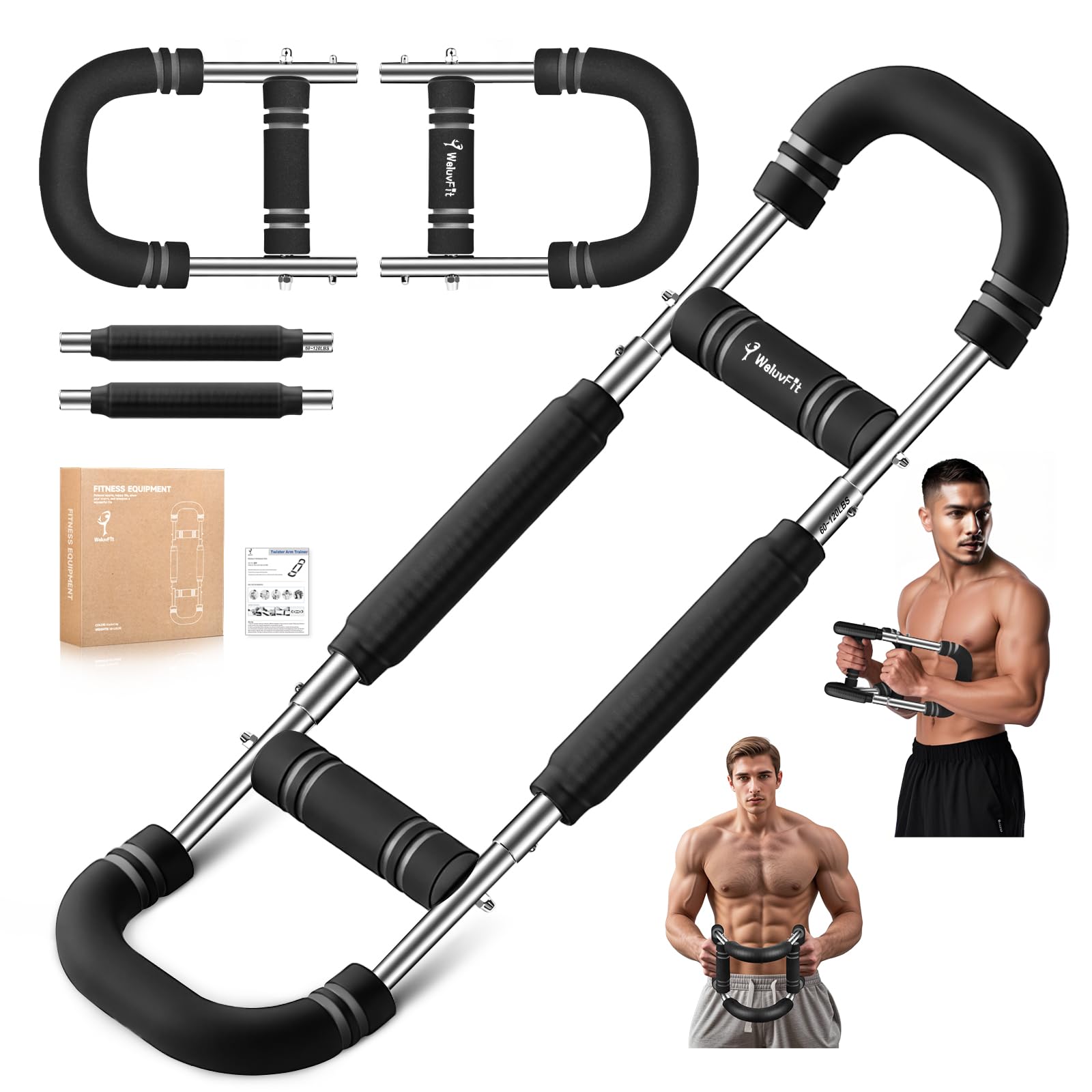Twister Arm Trainer for Men & Women, Chest Workout Equipment | Multi-Functional Arm Strengthener - Adjustable Double Steel Spring Home Gym Fitness Equipment Enhance Upper Body Muscle Strength-image-46