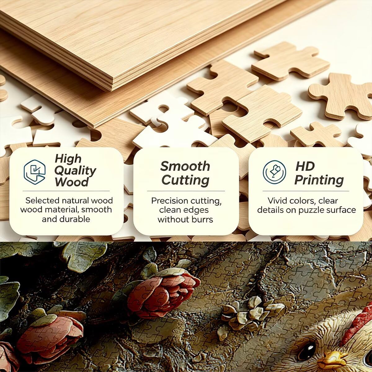 Puzzle 1500 Pezzi, Puzzle Animale, Legno Pezzi, Regalo Donna Uomo -11601