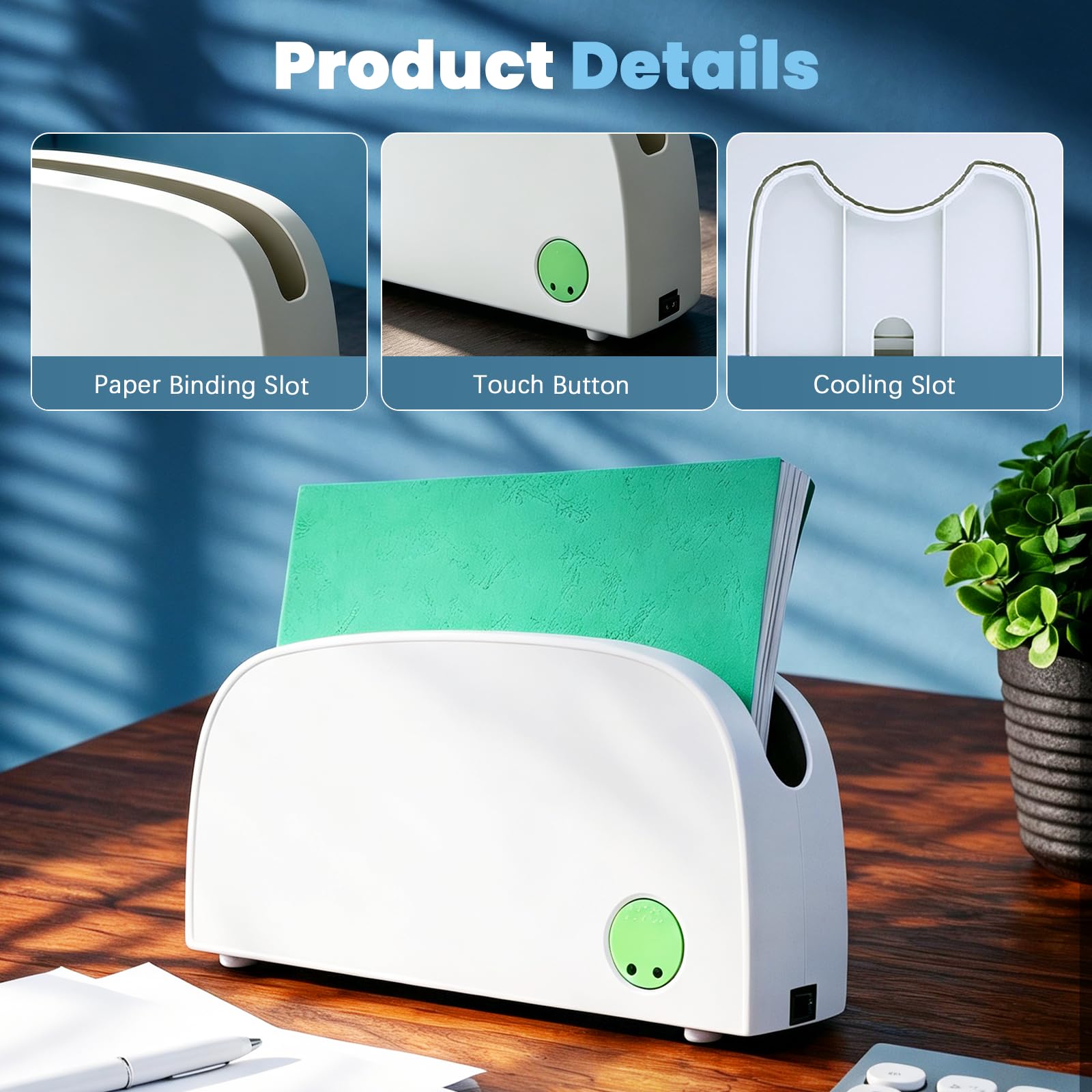 Relieuse Thermique, Machine à Relier 250 W avec Épaisseur Maximale 33 mm