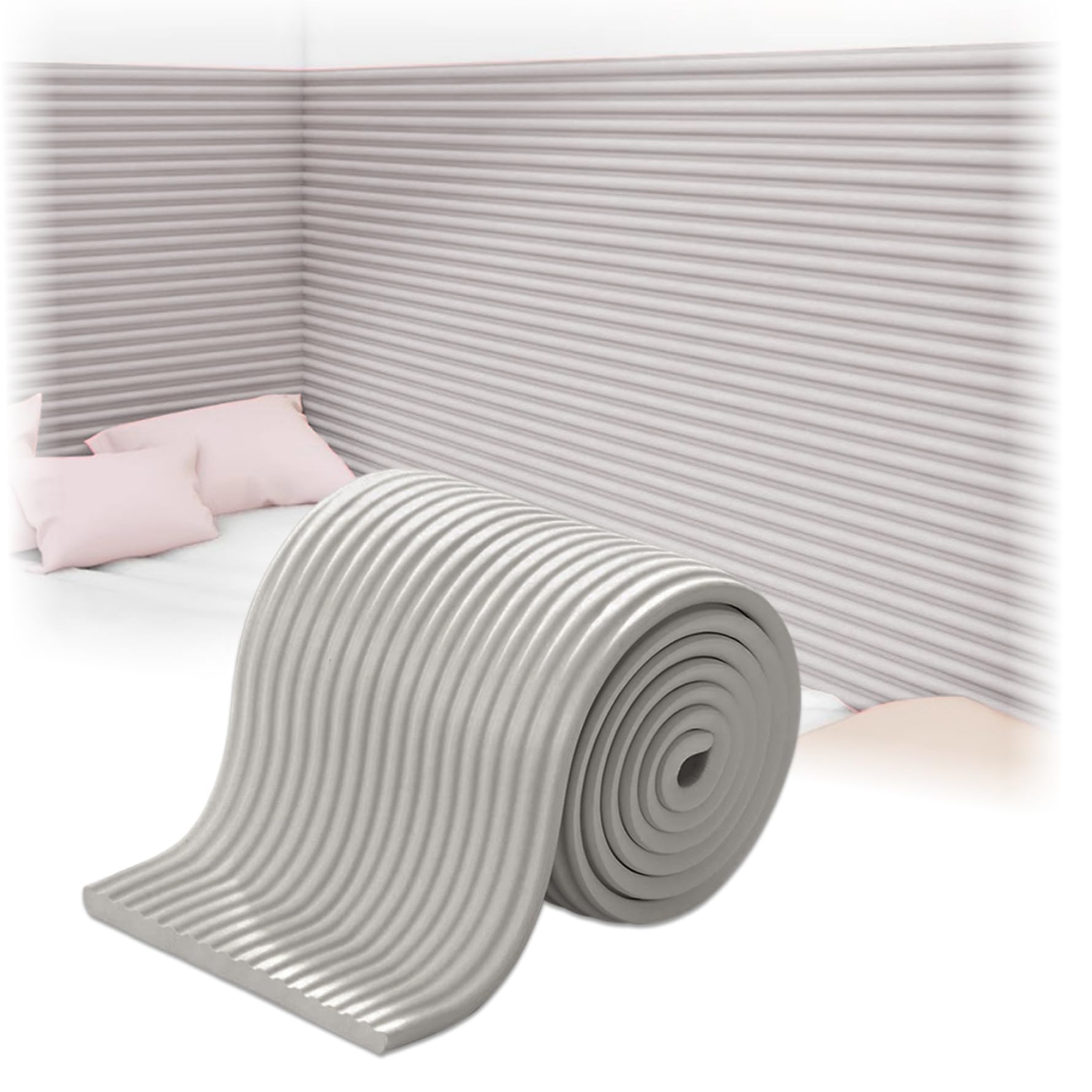 Cuna de 1 por ciento para Acolchado para Lados, Paneles de Pared nbr engrosados ​​de Alta Elasticidad de 79x8, Almohadillas de Parachoques de Cuna Impermeables para la Mesa de Pared...