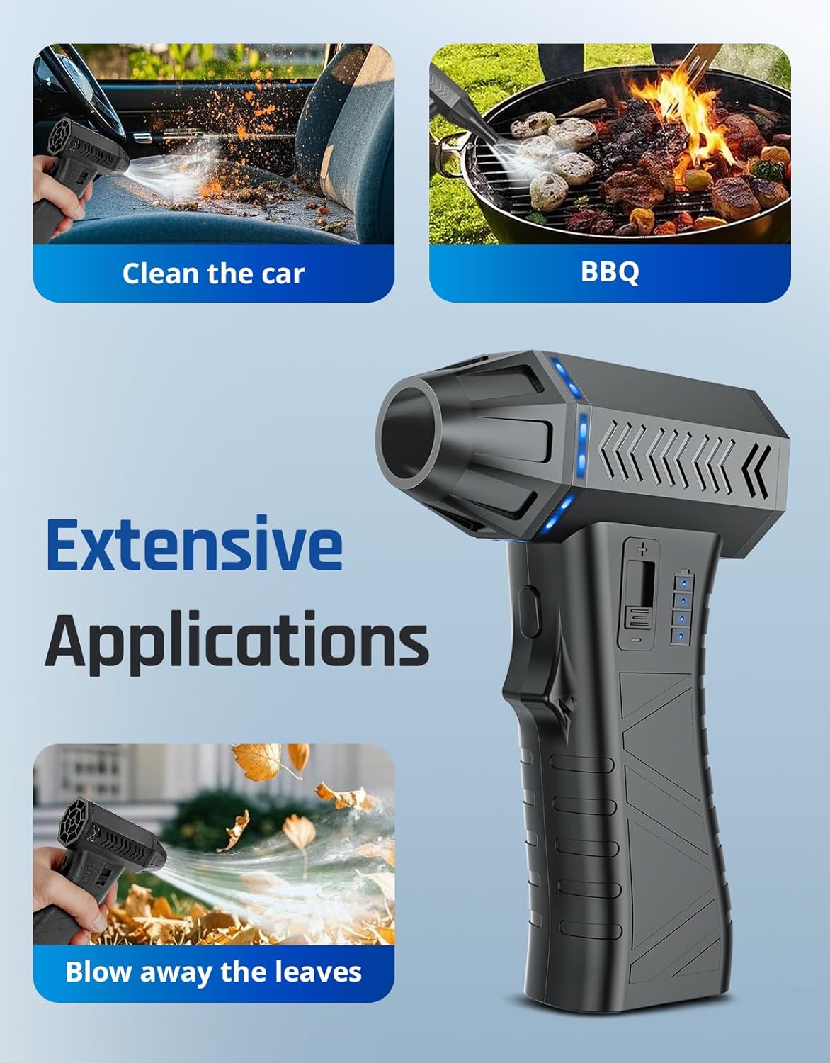 Compressed Air Duster- 300000RPM Super Power Electric Air Duster, Variable Wind Speed MAX 200g Mini Dust Blower for Computer, Keyboard, Outdoor, House and Car, Rechargeable Canned Air Replace Air Can - Image 5