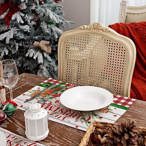 Miniatura 5 de Decoraciones de Navidad camino de mesa de hombre de jengibre de 13 x 72 pulgadas decoración de pastel de Navidad de temporada para vacaciones casa