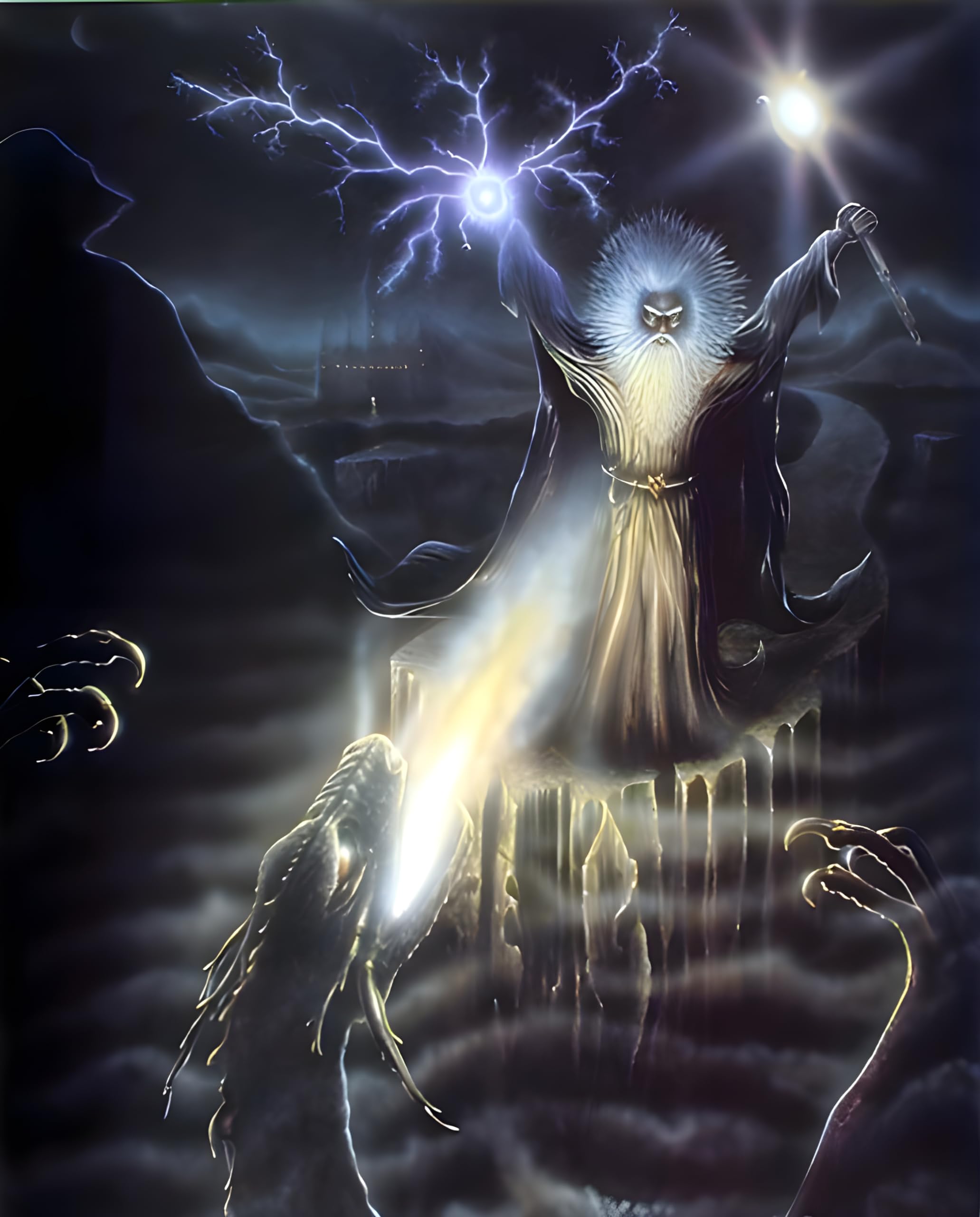 Amazon.com: Dragon Magical Wizard Sorcerer Fire Crystal Fantasy