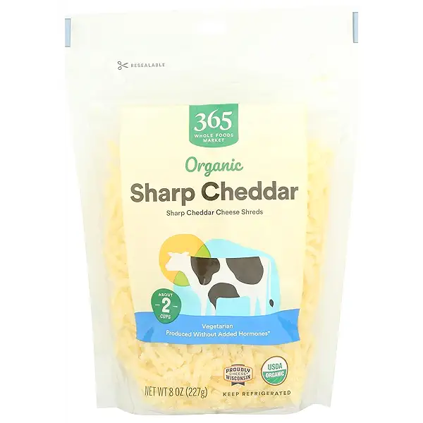 365 by Whole Foods Market Organic Shredded Sharp Cheddar, 8 OZ 1