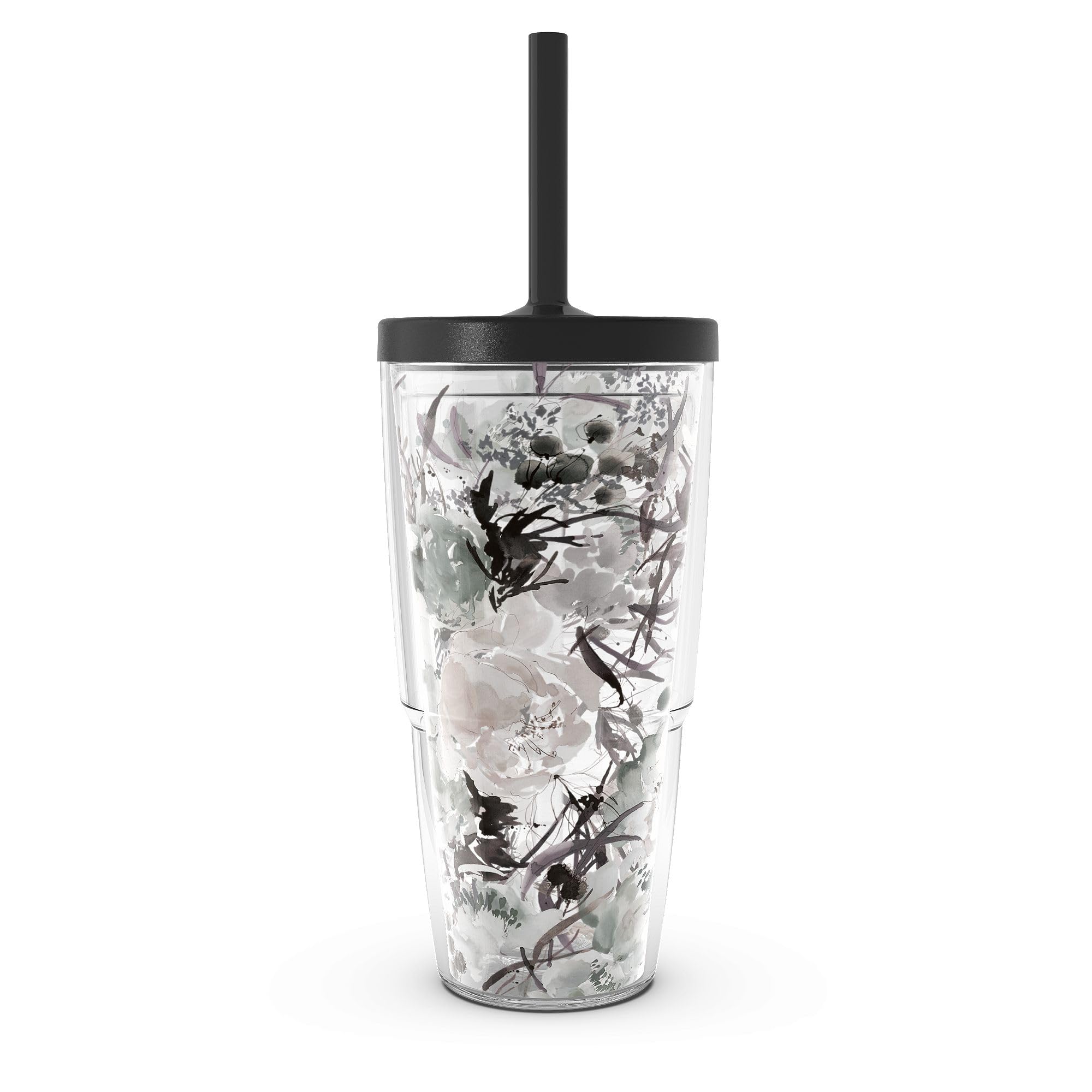 Tervis Kelly Ventura - Shade Blooms Made in USA Double Walled Insulated Tumbler Travel Cup Keeps Drinks Cold & Hot, 24oz with Straw Lid, Classic