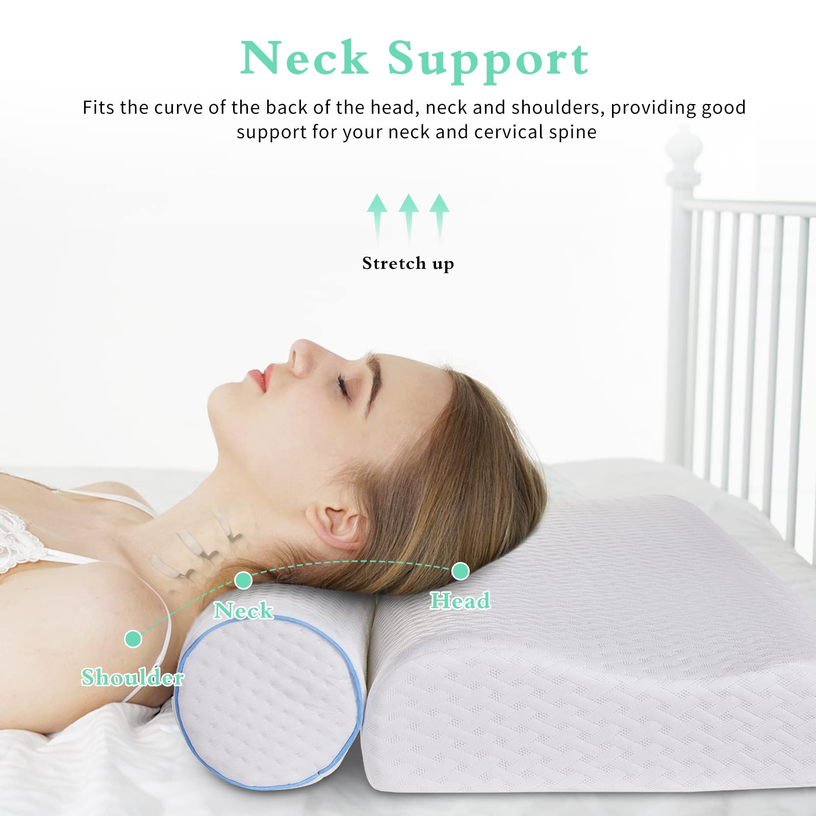 Cuscino Memory Foam Cervicale ZenCasa - 70x40x12 Cm, Ergonomico E Sfoderabile, Made In Italy - Foto 9