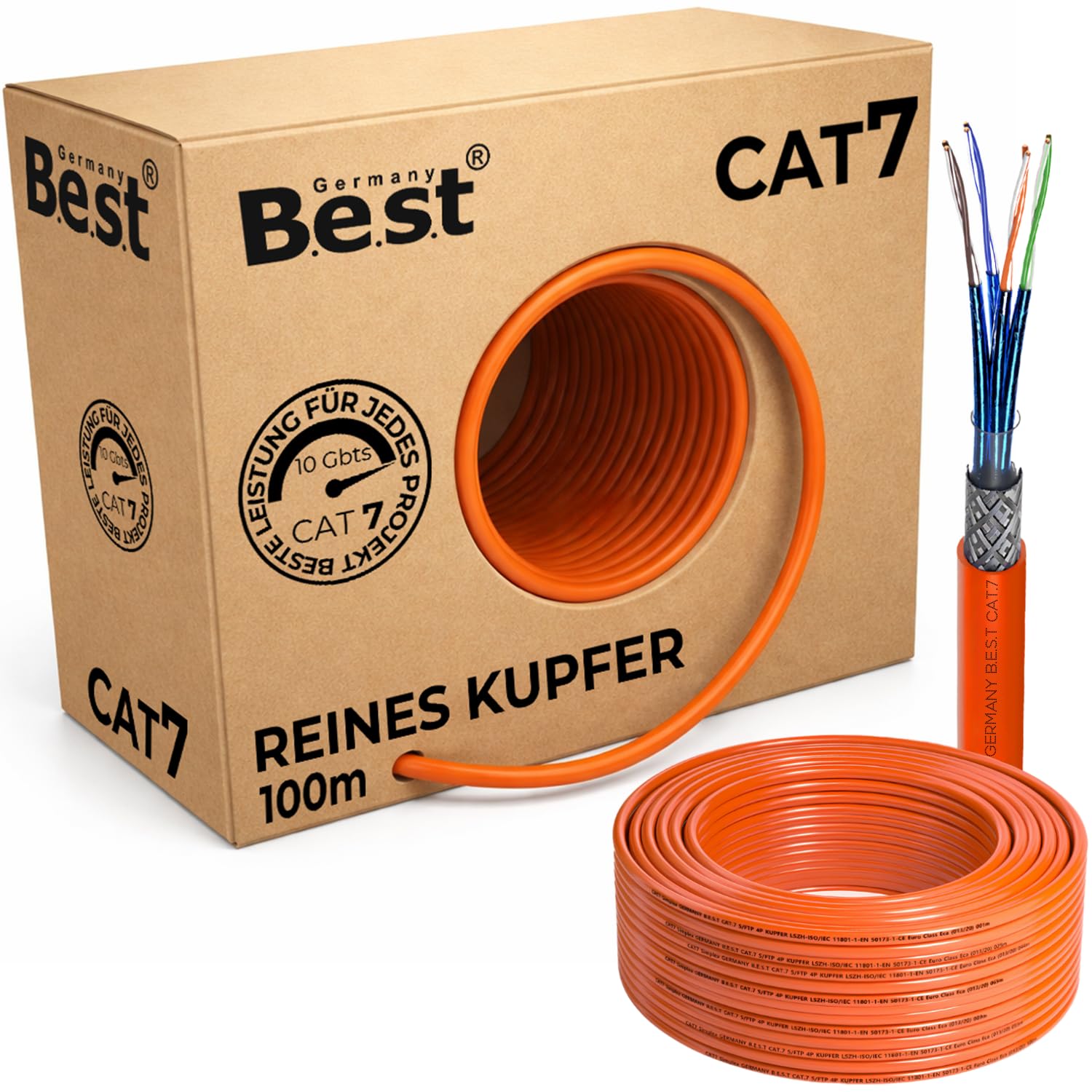 Cavo di rete CAT 7 100M Simplex cavo in rame LAN cavo Ethernet cavo S/FTP 10 Gbps Kat 7 in rame puro cavo dati PoE LSZH cavo dati