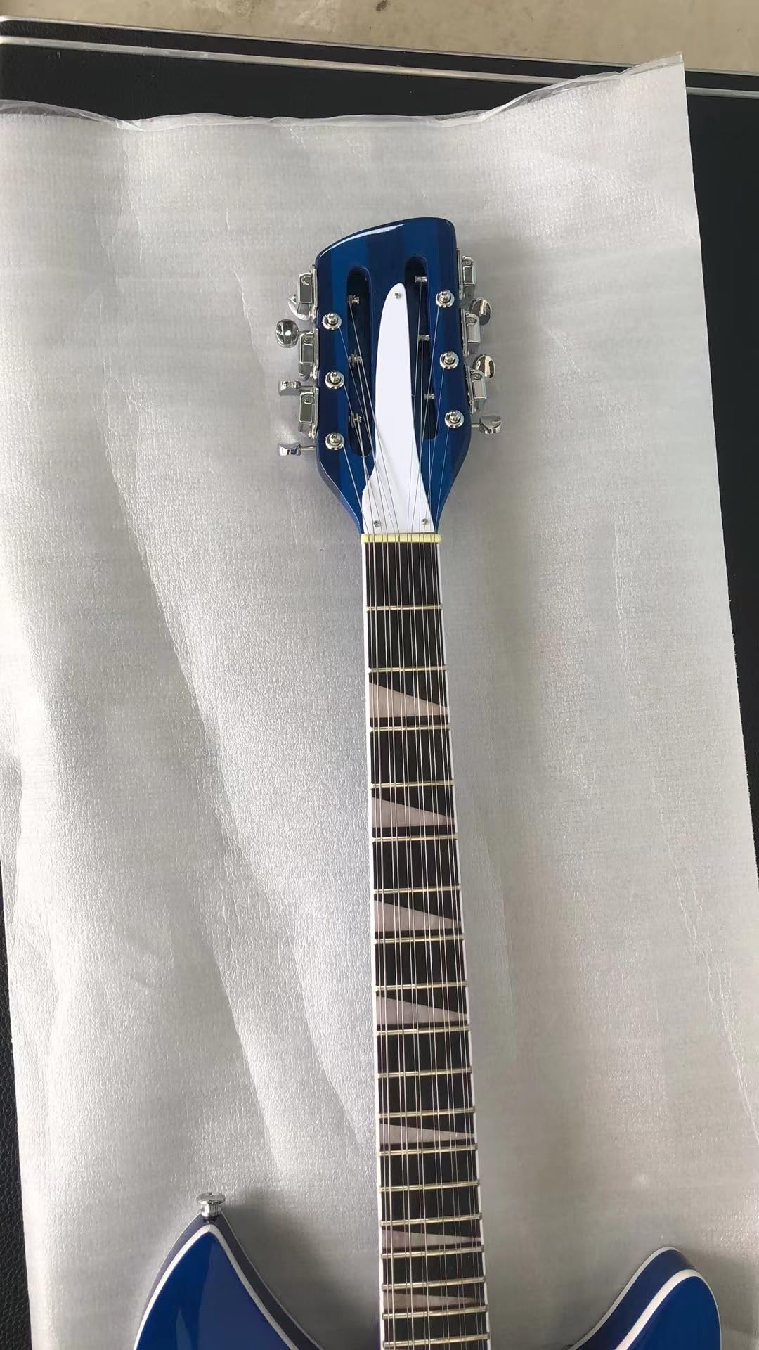 Guitarra eléctrica Jazz de 12 cuerdas, cuerpo arce semihueco, herrajes cromados, acabado brillante, entrega gratuita