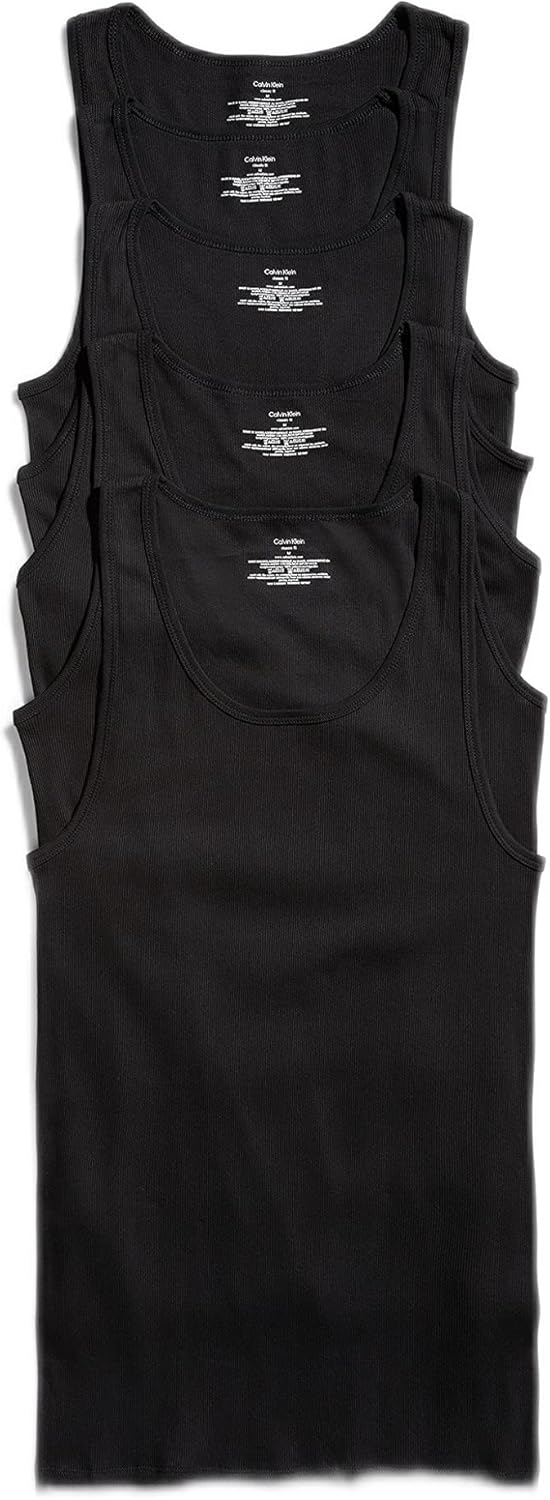Calvin Klein Mens Cotton Classics 5-Pack Tanks