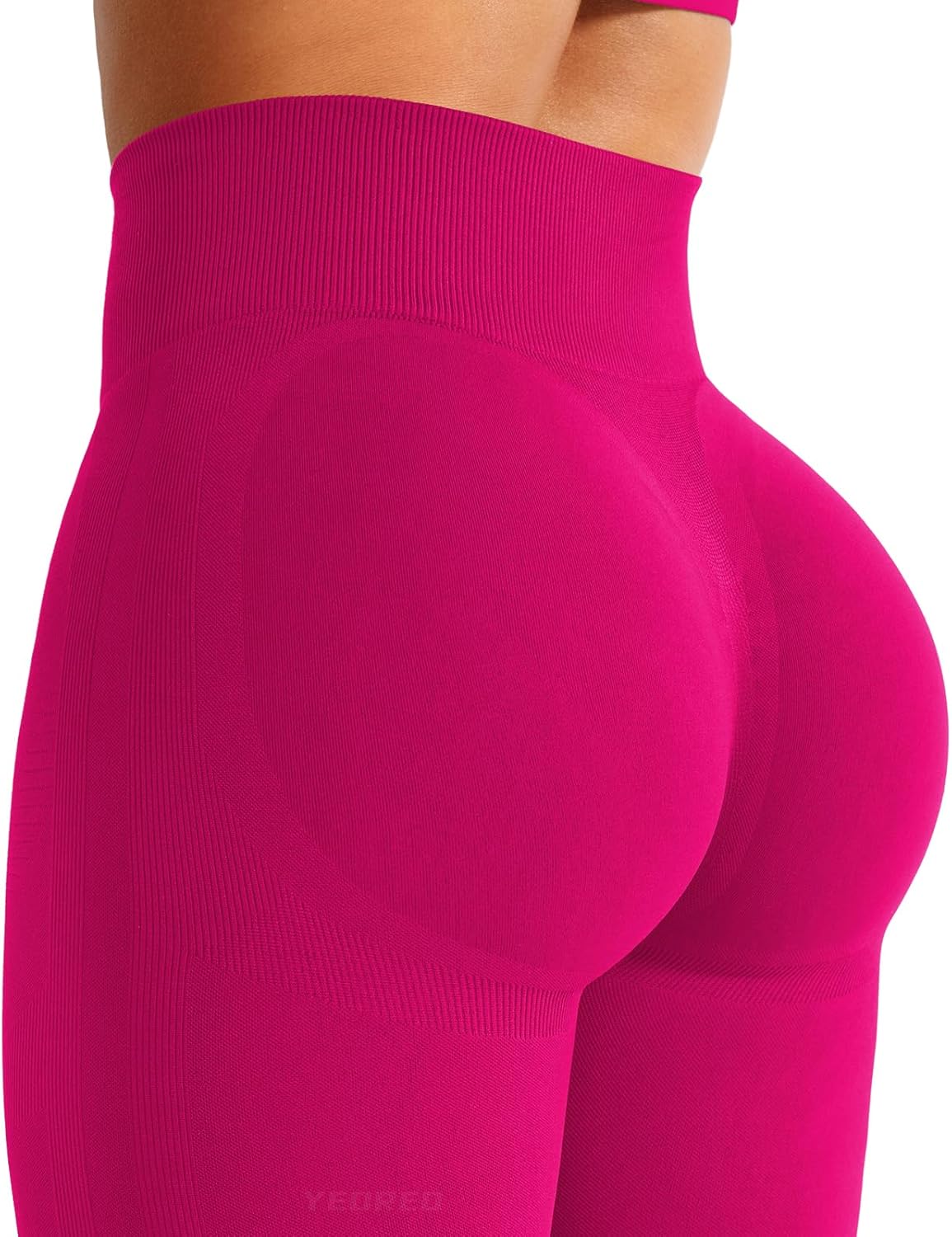 YEOREO Women's Mini Flare Workout Butt Lifting Hidden Scrunch Seamless Yoga Legging Pants - Image 4
