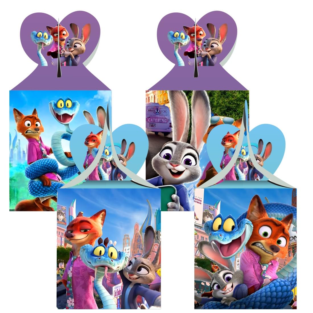 BNFUO 12pcs Zootopia Party Favor Gift Boxes for Kids Birthday Party Decorations Party Supplies