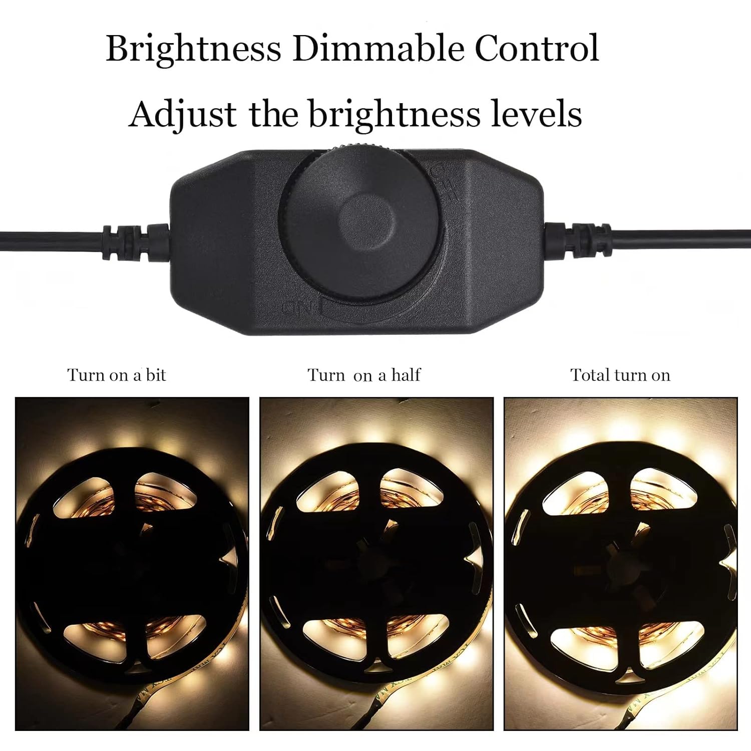 2 Pack LED Strip Light Dimmer Switch, DC 12V-24V LED Brightness Adjustable Controller for Strip Lights,LED Rope Light 3528,5050,5630