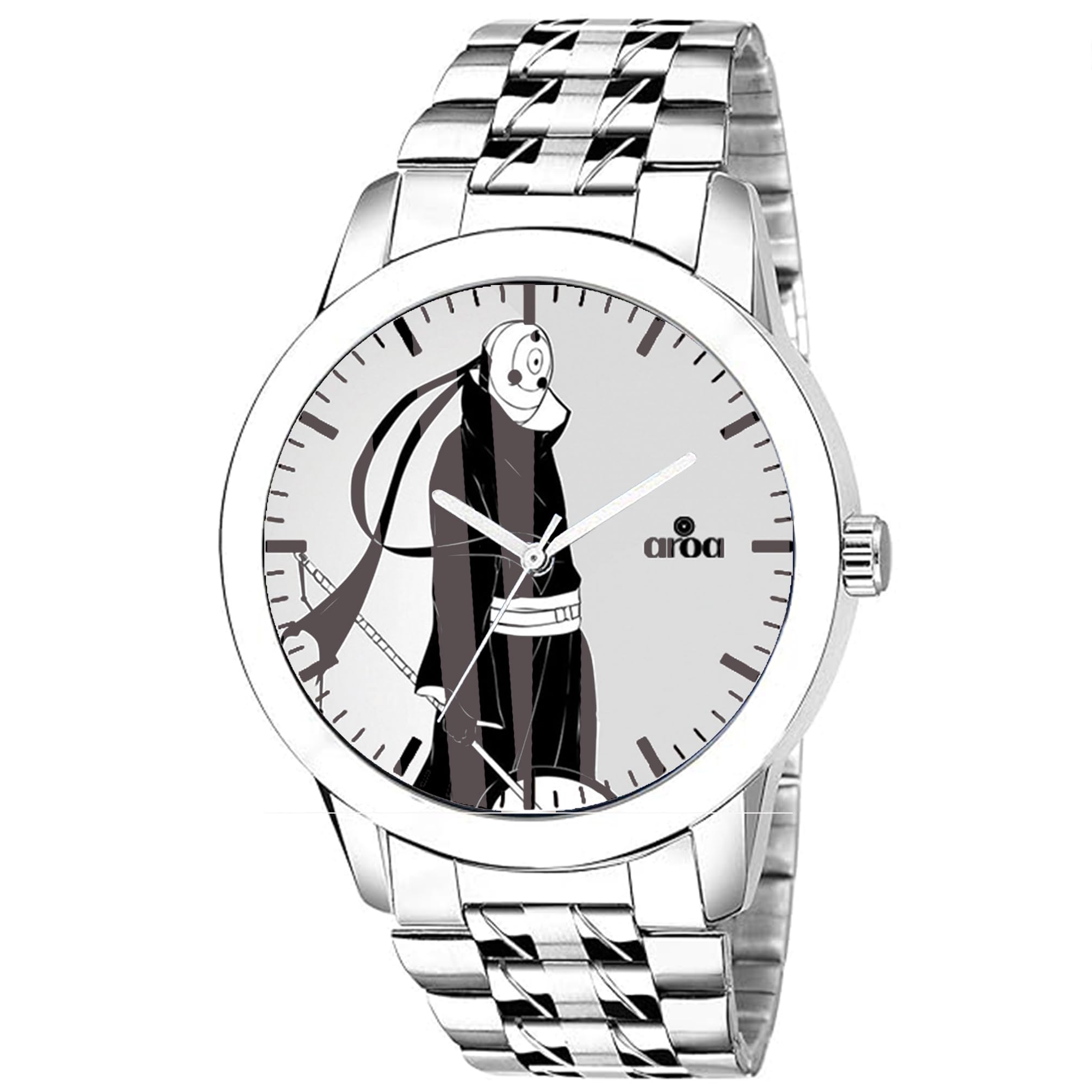 AROA Watch for Men with Obito Uchiha Design Watch Model :SS/1/84 in Steel Metal Type Stainless Steel Strap Analog Watch White Dial for Men Stylish Watch for Boys (B0D2PBRBLZ) Amazon Price History, Amazon Price Tracker