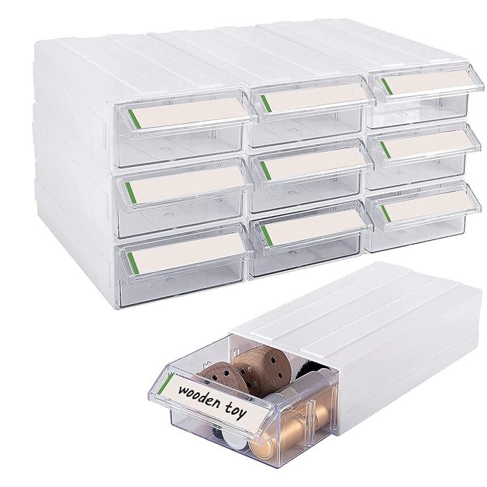 Buy 9 Pack Plastic Stacking StorageinDrawer Desktop& Wall