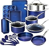 Granitestone 20 Pc Kitchen Pots and Pans Set Non Stick Cookware Set, Kitchen Cookware Sets with...