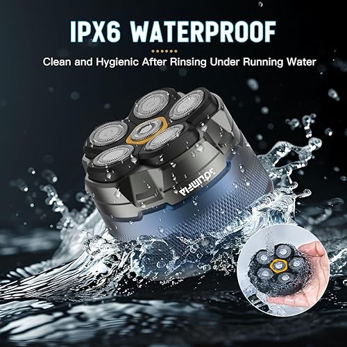 Miniatura 4 de SOLIMPIA Afeitadora de cabeza mejorada para hombres calvos, afeitadora eléctrica magnética para hombres, gran capacidad de batería, pantalla LED