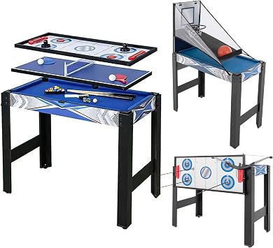 5 - in - 1 Combo Game Table, Billiards, Hockey, Table Tennis, Safe Archery, and Basketball in One, for Home, Game Room, Friends & Family, 36" x 18" x 28"