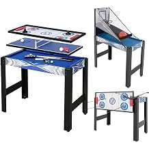 5 - in - 1 Combo Game Table, Billiards, Hockey, Table Tennis, Safe Archery, and Basketball in One, for Home, Game Room, Friends & Family, 36" x 18" x 28"