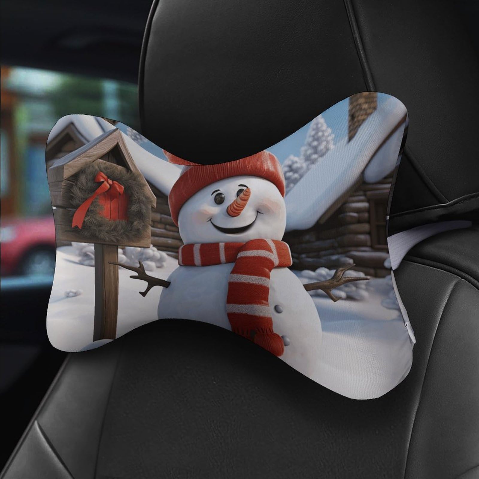 Almohada de muñeco de nieve, núcleo de almohada de espuma viscoelástica, cojín, proporciona apoyo para el cuello, almohadas de coche para asientos de coche de viaje y oficinas en casa.