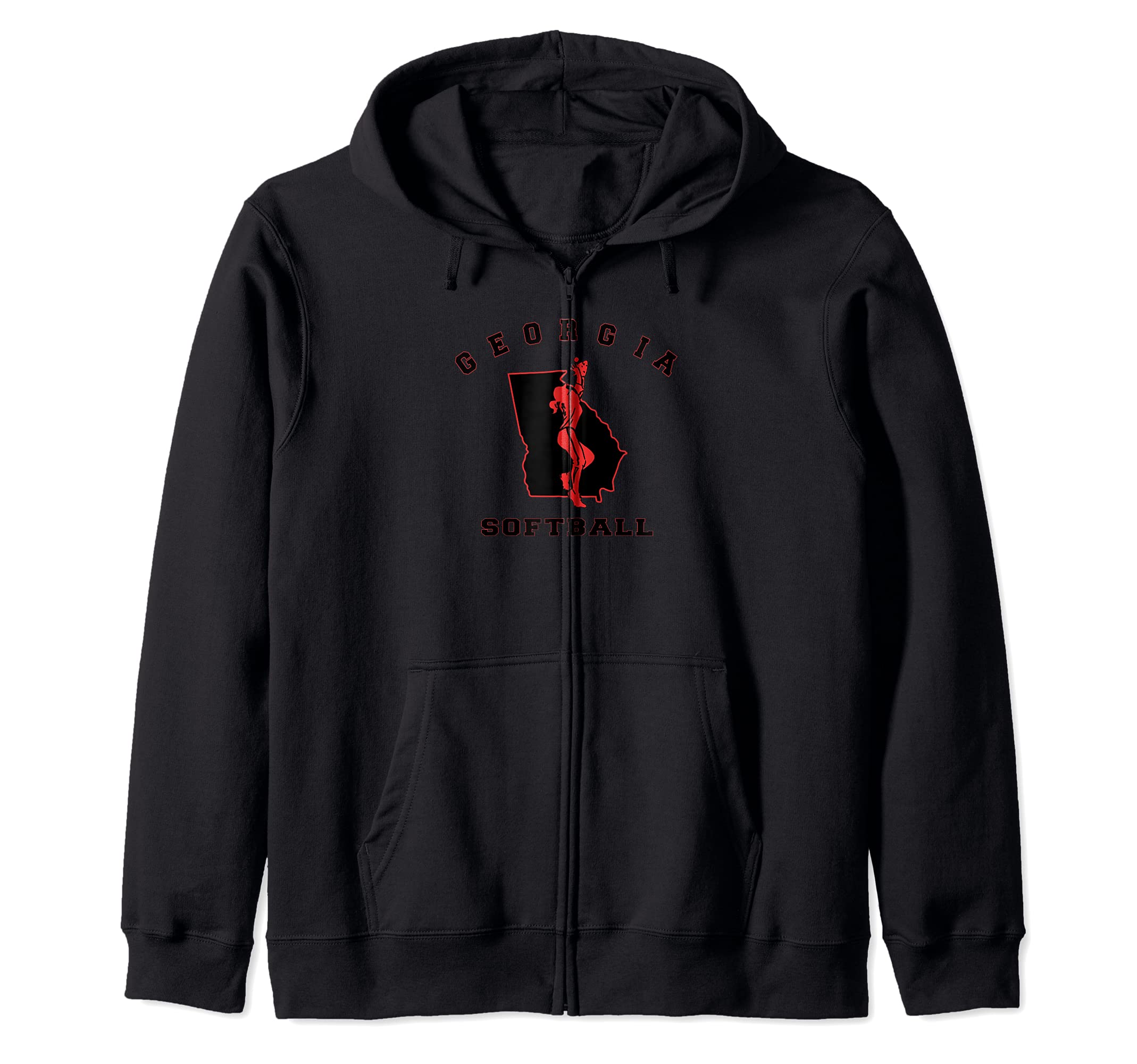 Georgian Native GA Home Peach State Atlanta Georgia Softball Zip Hoodie
