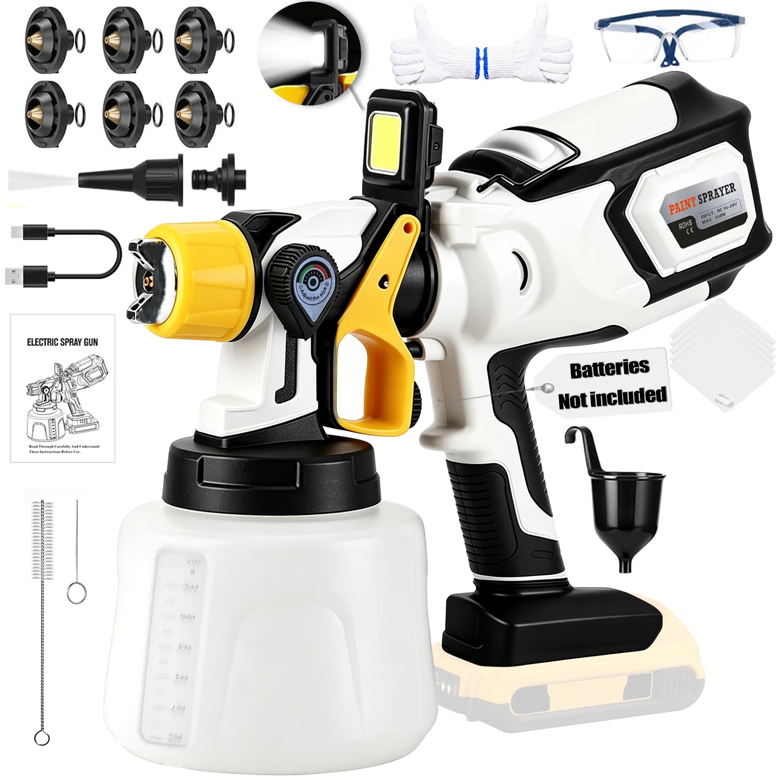Photo 1 of ***SEE NOTES***Cordless Paint Sprayer Compatible with DEWALT 20V MAX Battery (1400ML)