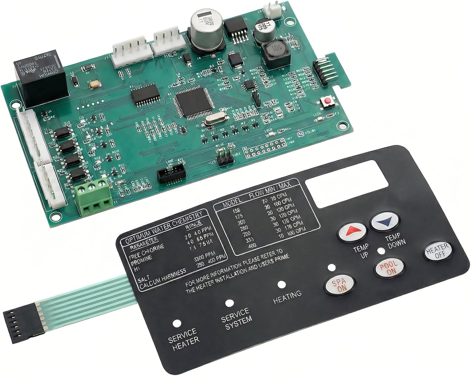 42002-0007S Pool Heater Control Board Kit 461105 with 472610Z Switch Membrane Pad Replacement for Pentair MasterTemp and Sta-Rite Max-E-Therm NA and LP Series Pool and Spa Heaters