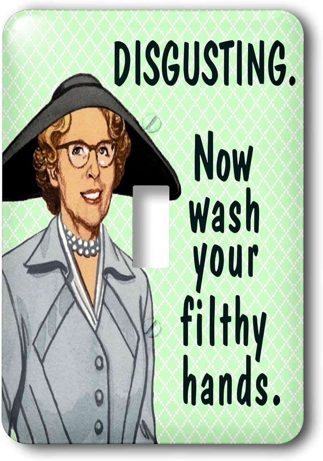 3dRose lsp_222003_1 Disgusting Funny Wash Your Hands Illustration Single Toggle Switch