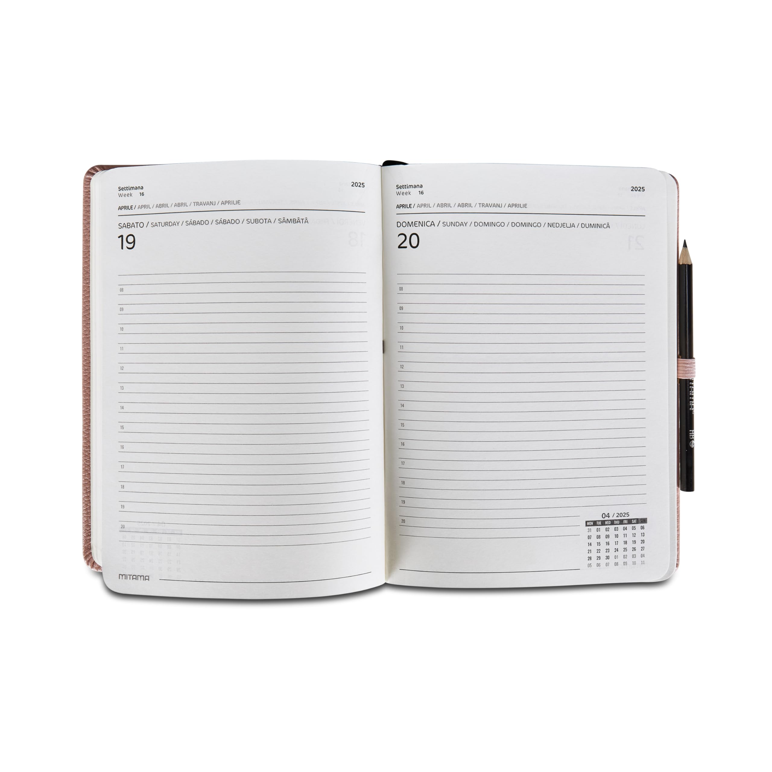 Mitama Elegance Daily Diary in Pink Faux Leather 12 Months, January to December 2025-366 Pages + 66 Extra Contents Pages - Image 3