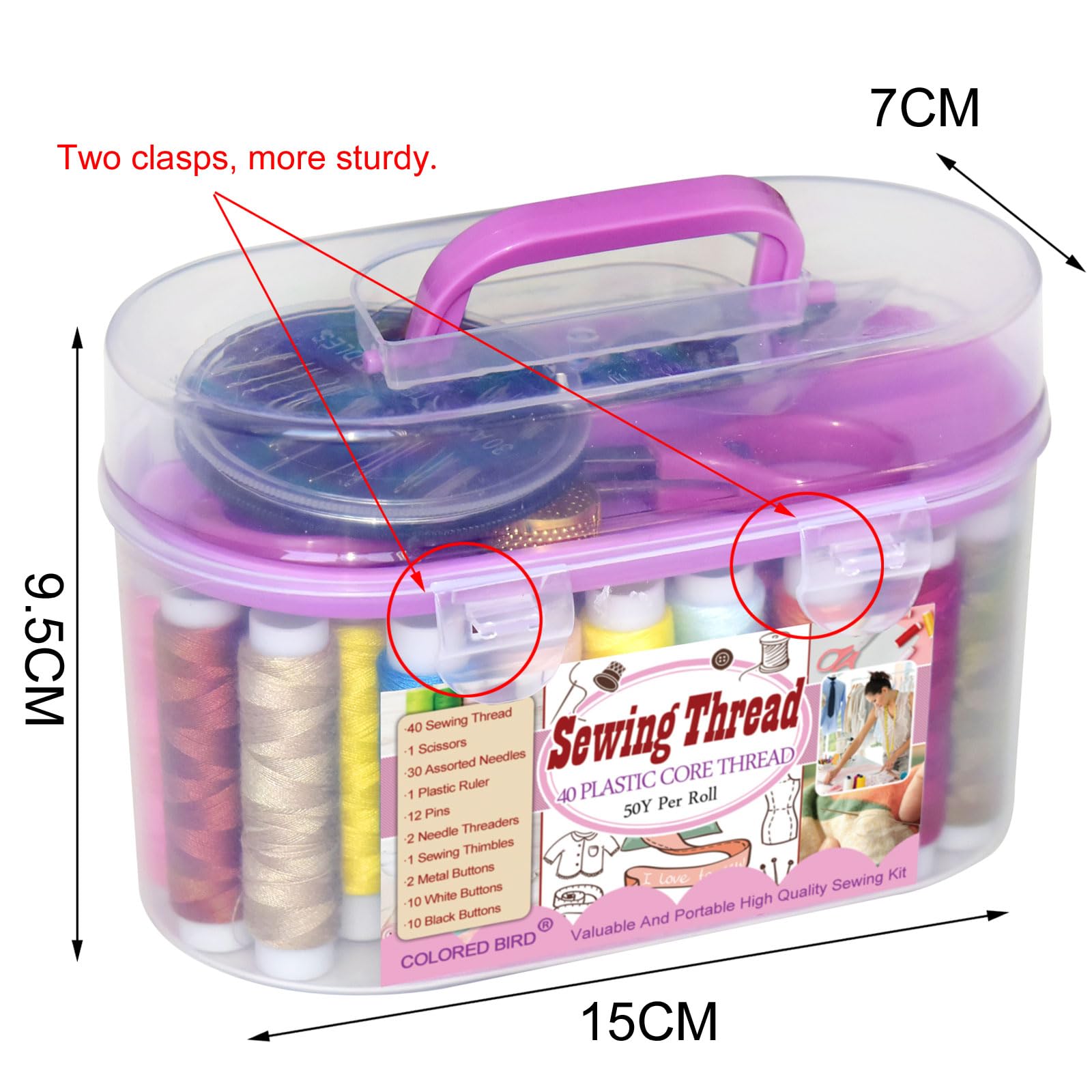 Sewing Kit - 40 Spools Thread, Needles & Tools -2 Sewing Kit - 40 Spools Thread, Needles & Tools -2