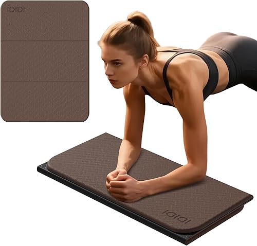 Miniatura 10 de Almohadilla plegable de ejercicio y yoga para gimnasio o uso doméstico, almohadilla de rodillas ecológica de 1.0 pulgadas de grosor y tapete de