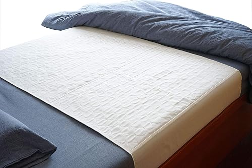 Paquete de 2 almohadillas de algodón reutilizables de capa superior de algodón para incontinencia, tamaño Queen, 34 x 60 pulgadas, lavables, 21