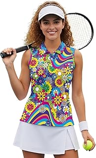 POLERO Cute Golf Shirts Women Sleeveless Athletic Shirts Collared Tennis Tops Racerback Workout Tank