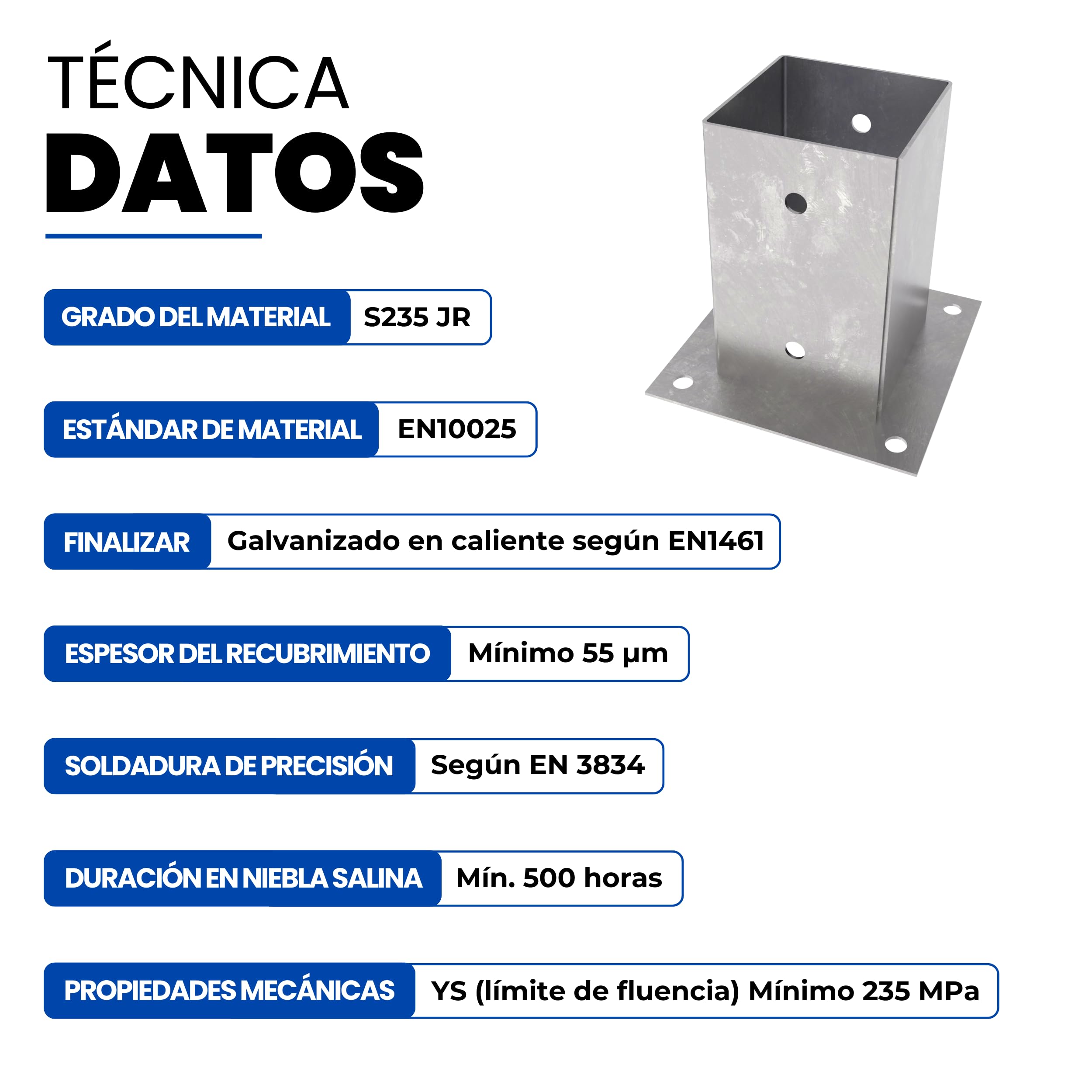 GeZu Impex Base de Poste 141 x 141 mm Galvanizado por Inmersión en Caliente Soportes para Cercas Portador de Cubierta Base para Pérgola Pabellón Zapata de Anclaje