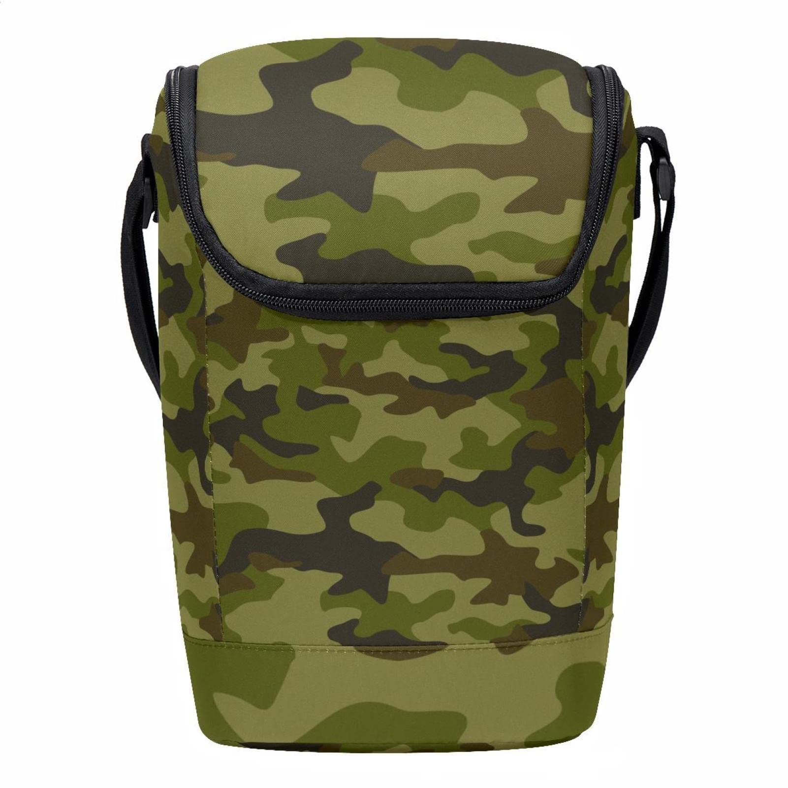 Bolsa de almuerzo portátil con cremallera y almacenamiento térmico verde