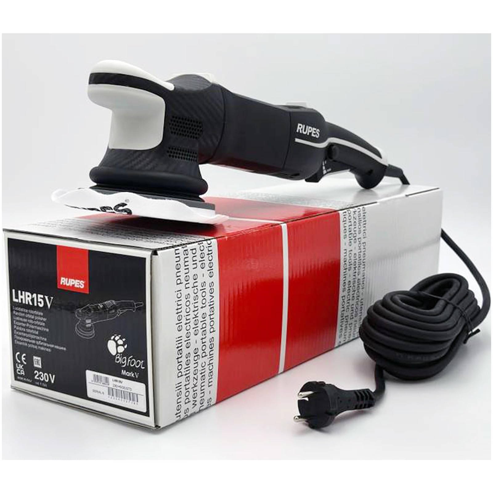 Lucidatrice Rotorbitale Orbita 15mm RUPES BigFoot Potenza 500 Watt Platorello Velcrato 125mm Carrozzeria Auto Detailing Professionale NUOVO MODELLO 2024 articolo LHR15 MARK V codice LHR15V/STD