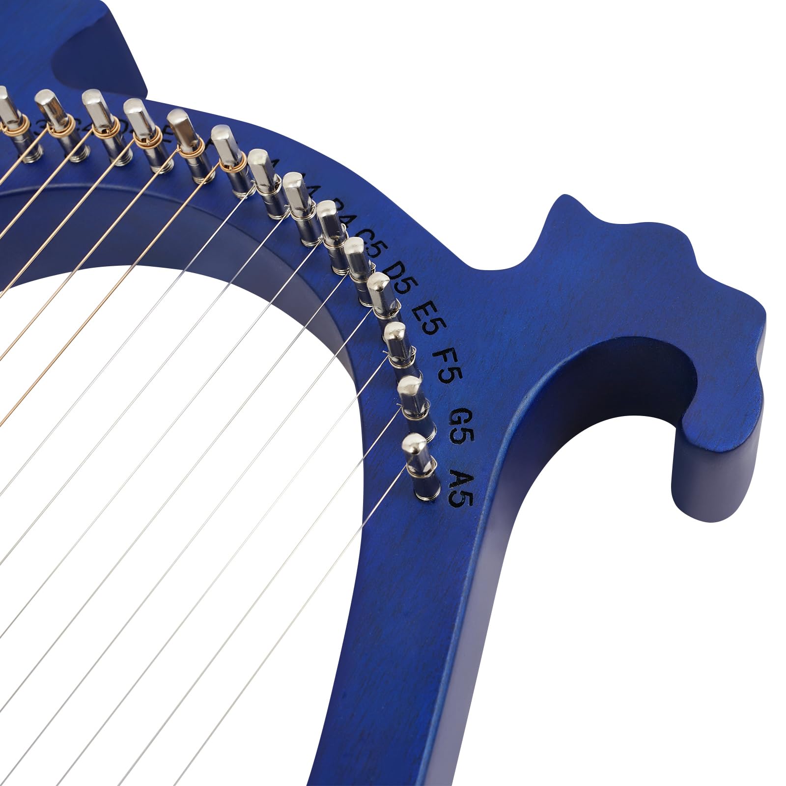 Lyre Harp - Arpa de lira (16 cuerdas, 26 x 39 cm, instrumento vintage con cuerdas de repuesto y llave de afinación, ligero y portátil, juego completo de cuerdas, arpa de lira para principiantes