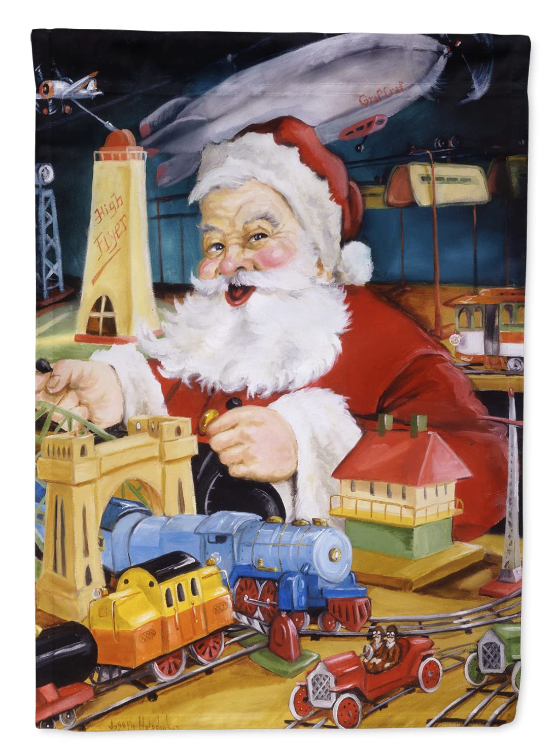 Toile décorative Père Noël pour remplacer un mur vide en hiver