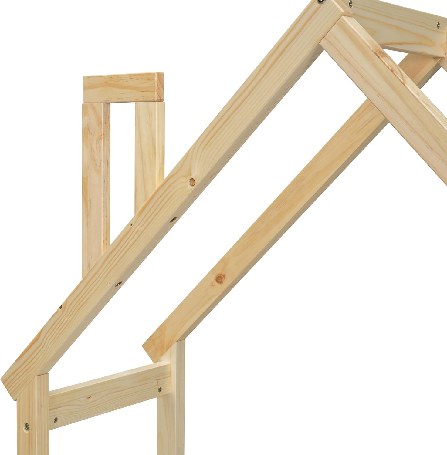 House-Shaped Wooden Writing Desk, Kids Study Table with Bookshelf and Toy Storage, Spacious and Multi-Functional Study Desk for Reading, Writing and Play (Natural)