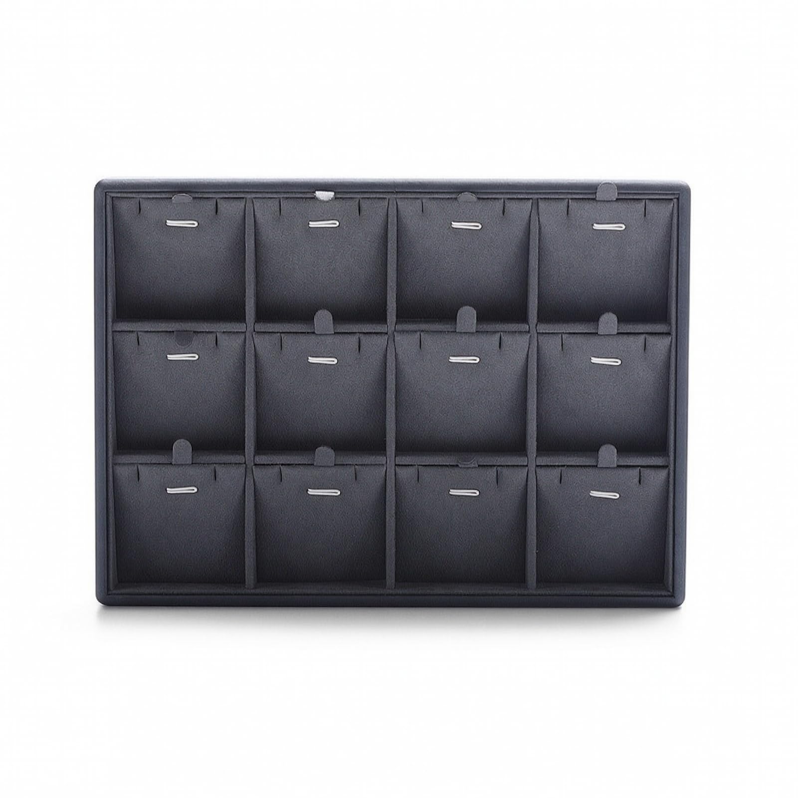Vassoio Porta Gioielli Vassoio Espositore Organizer Contenitore Supporto con Struttura Schermata E Interno Effetto Velluto per Presentazione Ordinata, style to 2