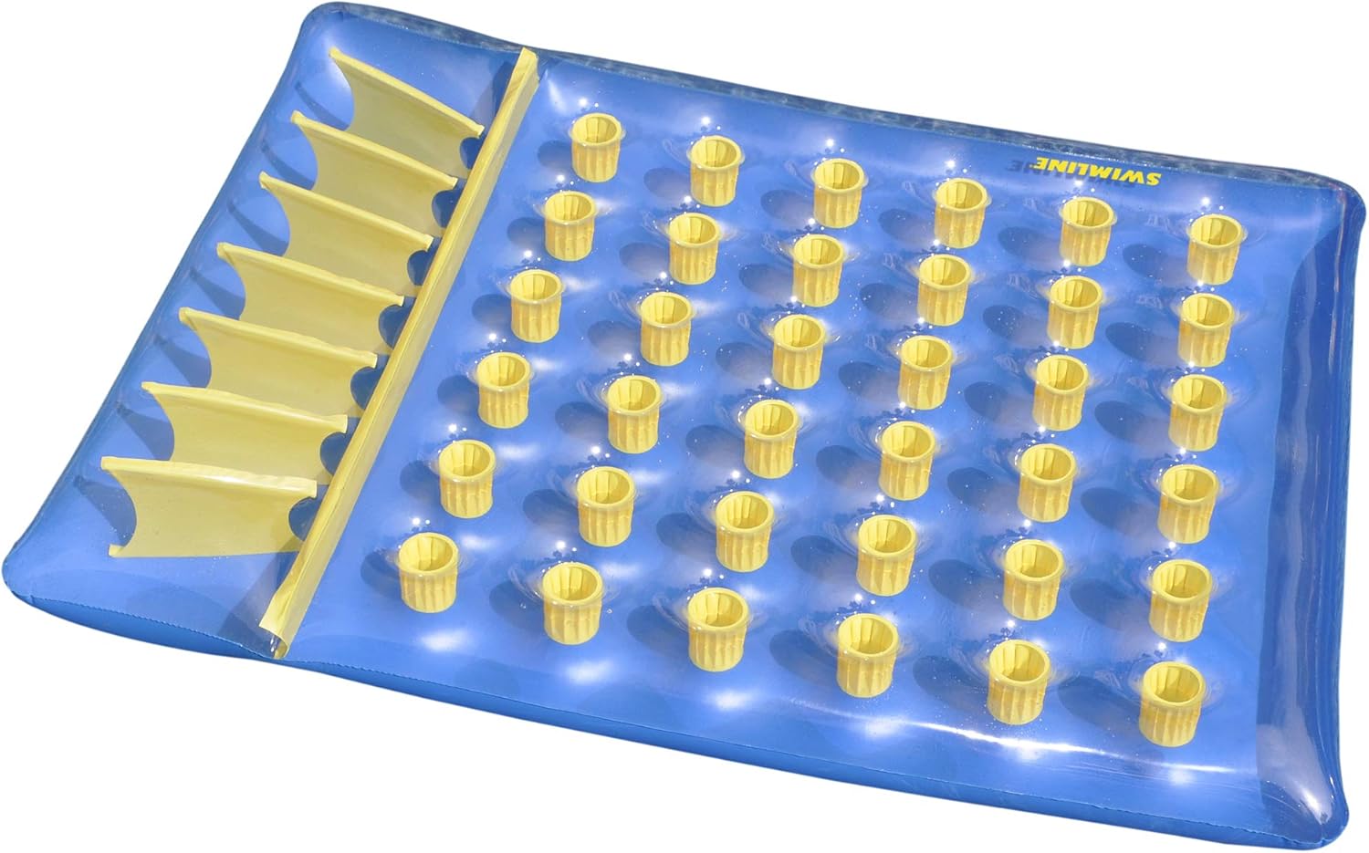 Inflatable Water Sports 36 Pocket Double Pool Mattress - 78" - Blue and Yellow