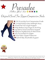 Vista 6 de Presadee Original Navy 20-30 mmHg Firme Cremallera Compresión Pierna Cerrada Toe Calcetín, marino