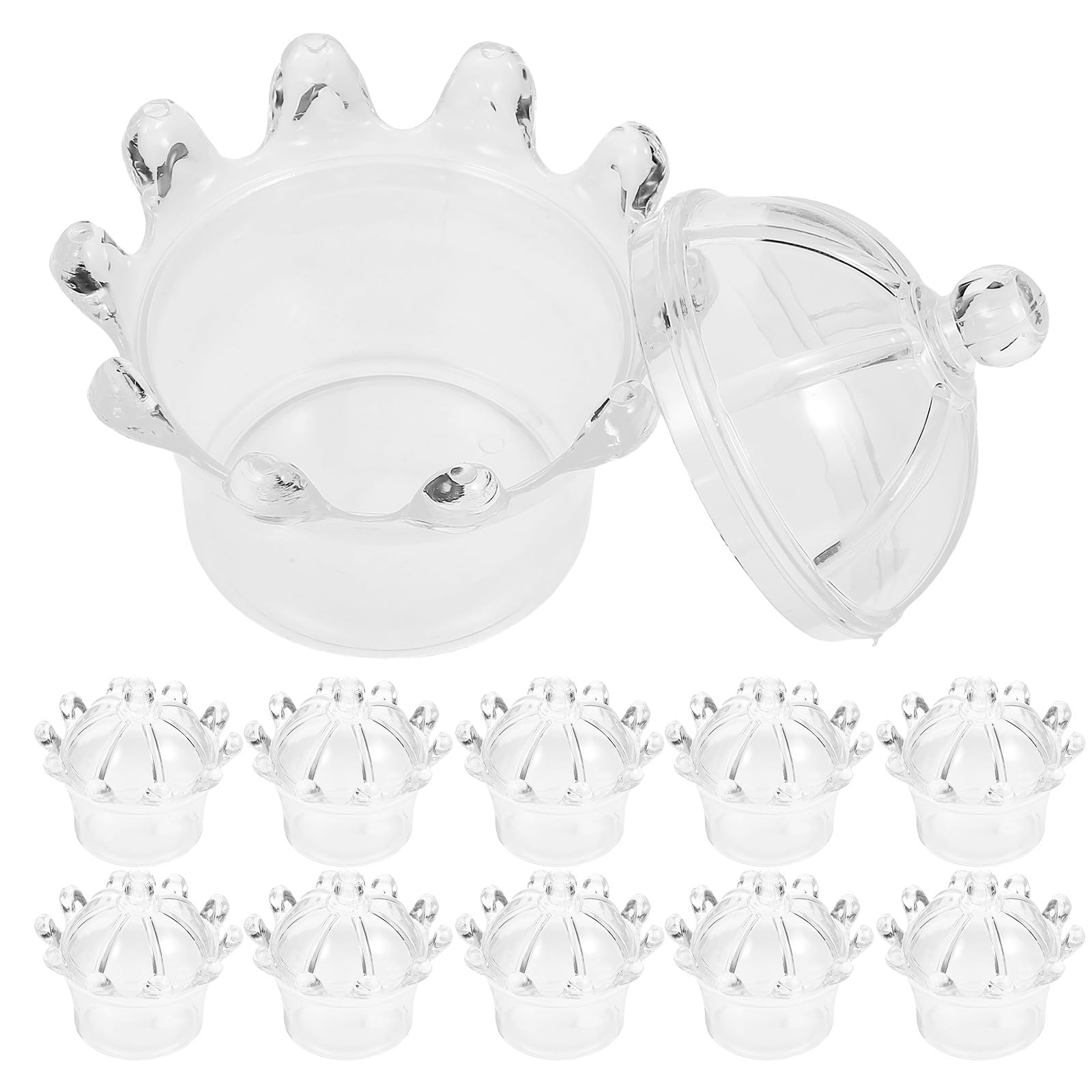 ibasenice 24 Stück Transparente Pralinenschachteln im Europäischen Stil mit Kronenform aus Ps für Hochzeiten und Festliche Anlässe Multifunktionales Design